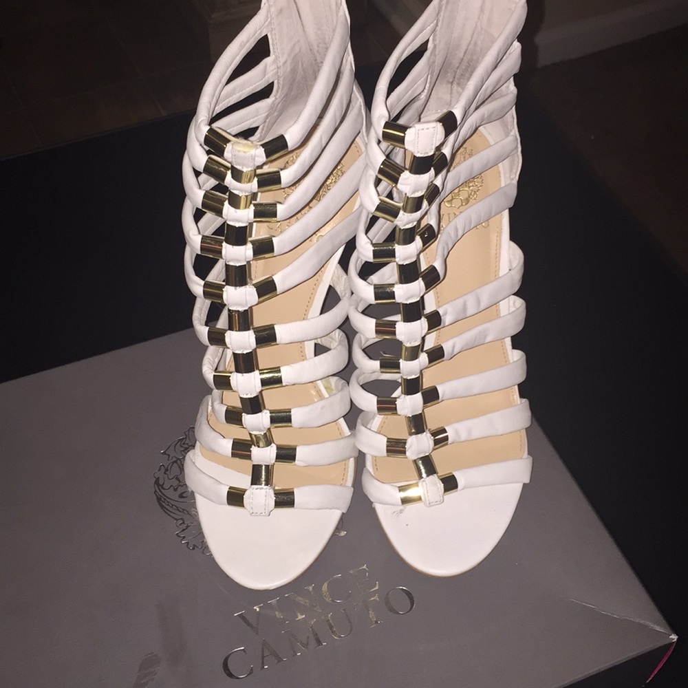 Vince Camuto caged high heels.
